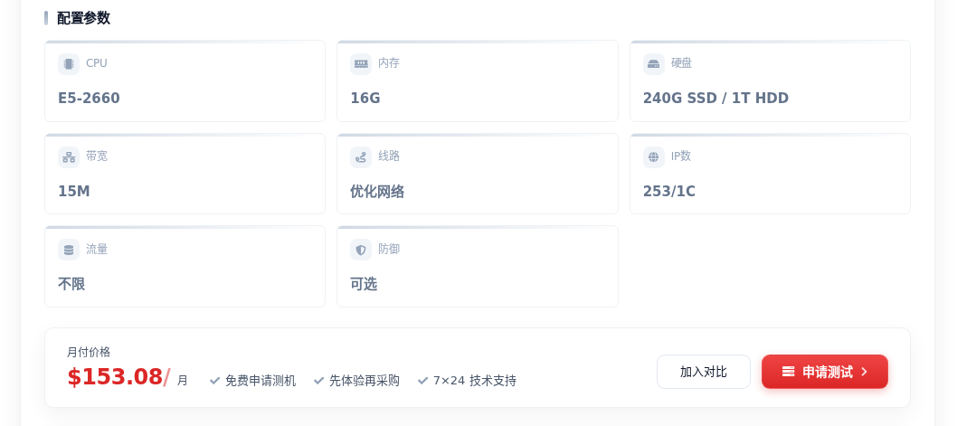 秀米云产品配置参数实拍,点击查看详情